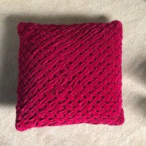red throw pillow